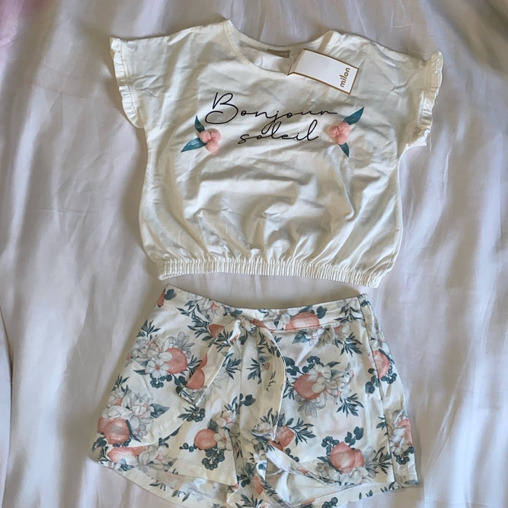 Milon girls crop top short outfit size 10